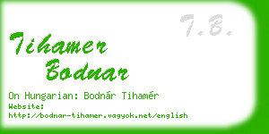 tihamer bodnar business card