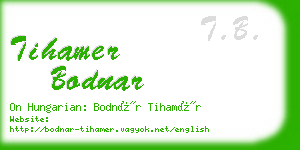 tihamer bodnar business card